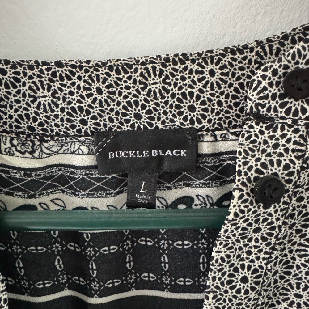 Buckle Black Patterned Shirt